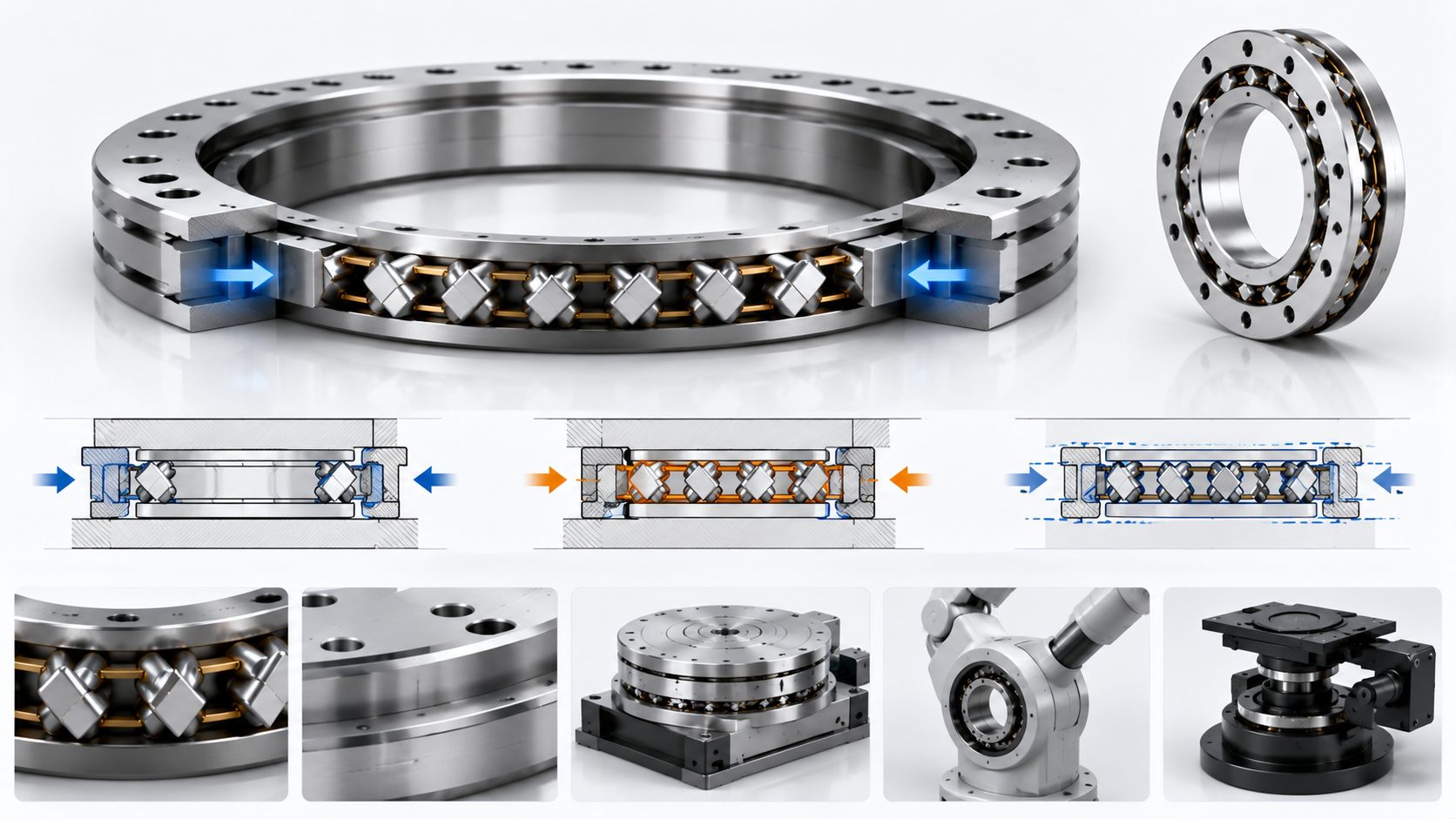 Crossed roller bearing preload guide light medium heavy classes comparison