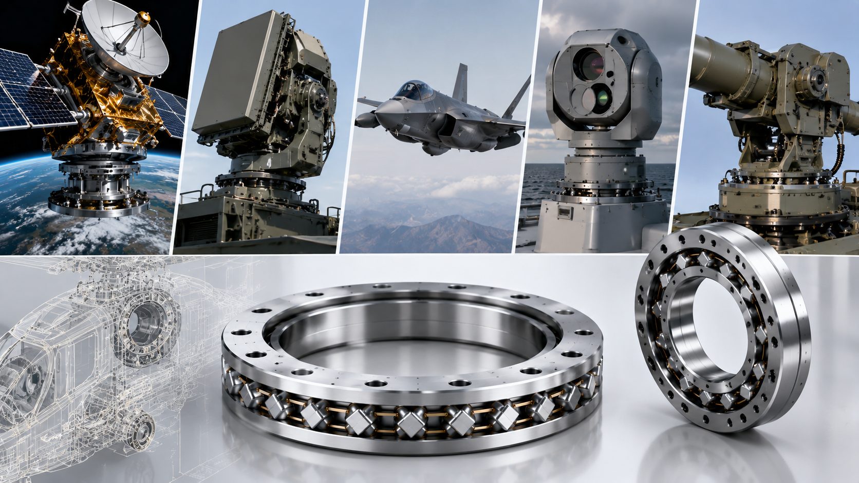Crossed roller bearings for aerospace and defense applications