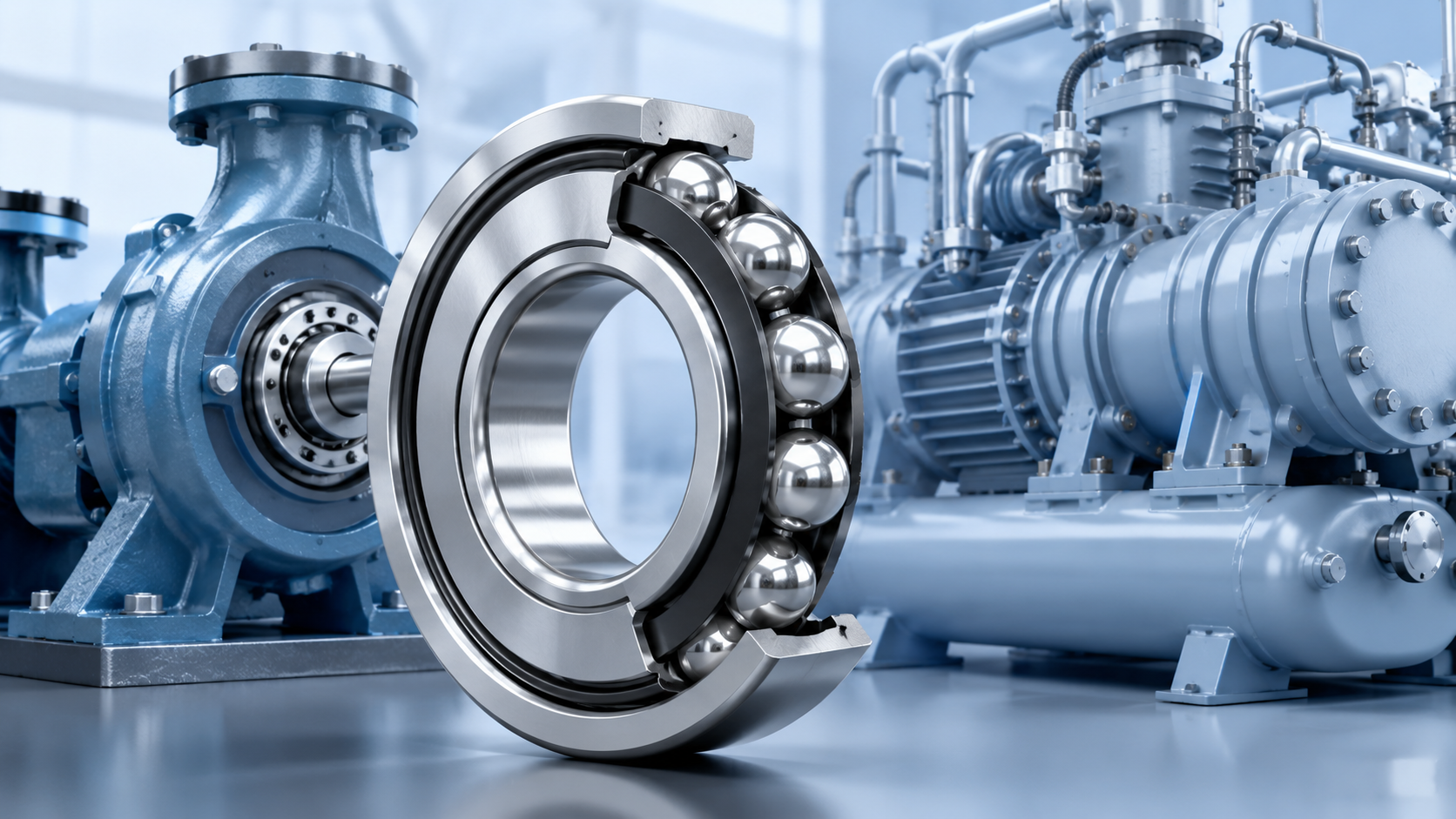 Deep groove ball bearings for pumps and compressors